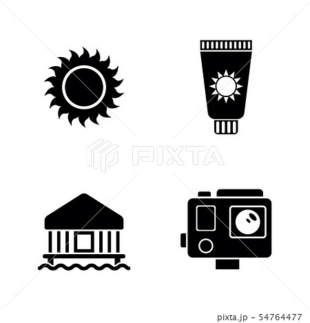 Vacation Holiday. Simple Related Vector Icons Vacation Holiday. Simple Related Vector Icons 54764477