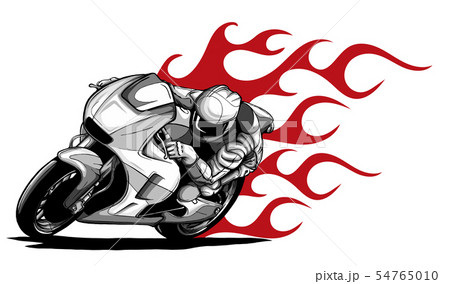 Fiery Sports Motorbike Racer Variation vector illustration Fiery Sports Motorbike Racer Variation vector illustration 54765010