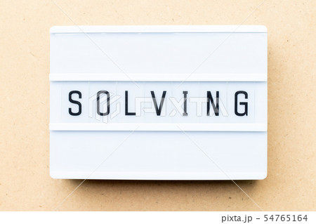White lightbox with word solving White lightbox with word solving 54765164