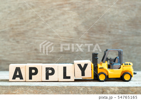 Toy forklift hold letter block y to word apply 54765165