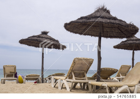 Tunisia, sandy beach and sea, good for leisure 54765885