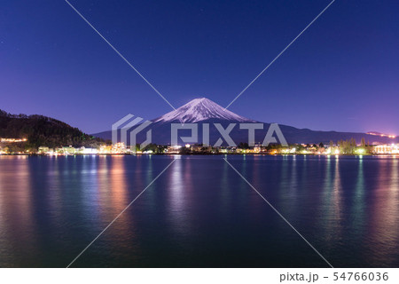 富士山 冬花火 河口湖 富士山 冬花火 河口湖 54766036