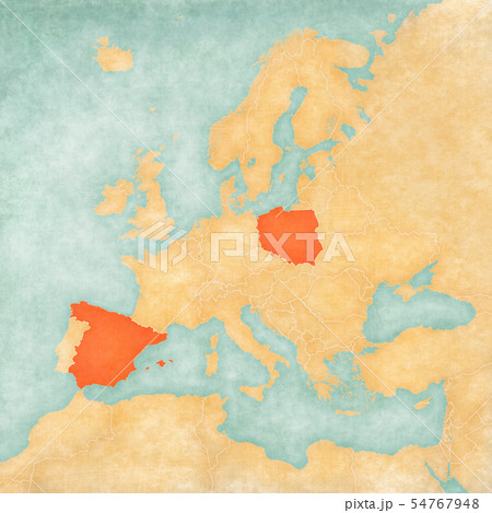 Map of Europe - Spain and Poland 54767948