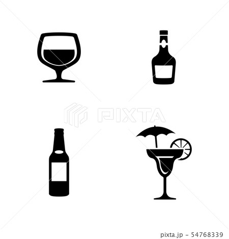 Alcohol. Simple Related Vector Icons 54768339