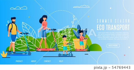Banner Illustration Summer Season Eco Transport Banner Illustration Summer Season Eco Transport 54769443