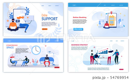 Flat Landing Page Set for Business Development 54769954