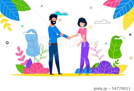 Happy Young Couple in Love Man and Woman on Walk 54770011