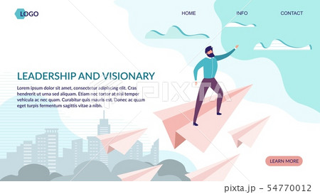 Leadership and Visionary Landing Page Flat Design 54770012