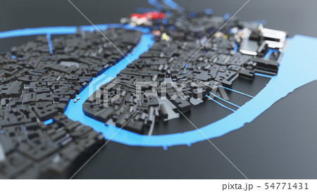 3D futuristic city architecture 54771431