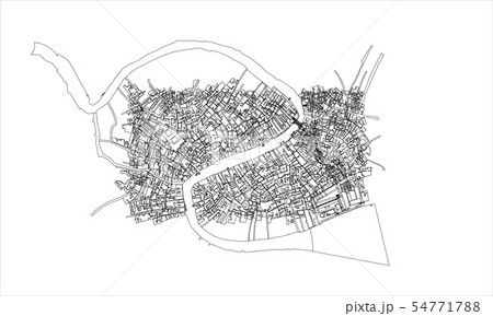 Outline city concept. Wire-frame style 54771788