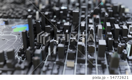 3D futuristic city architecture 54772621