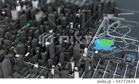 3D futuristic city architecture 54772634