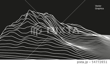 Digital surface made of lines. Abstract technology illustration. - Vector Digital surface made of lines. Abstract technology illustration. - Vector 54772651