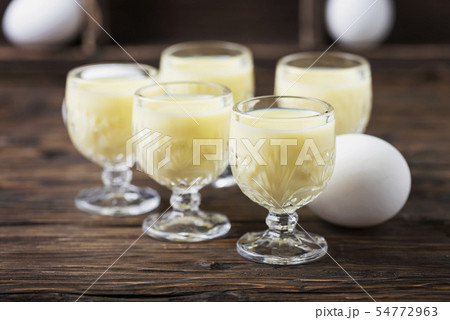 Traditional Italian liquor Vov with eggs Traditional Italian liquor Vov with eggs 54772963