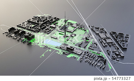 3D futuristic city architecture 3D futuristic city architecture 54773327