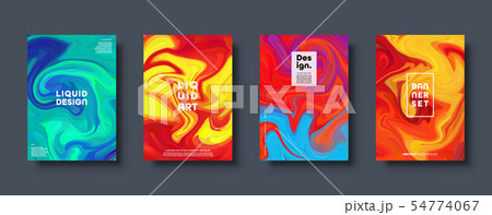 Colorful abstract geometric background. Liquid dynamic gradient waves. Fluid marble texture. Modern 54774067