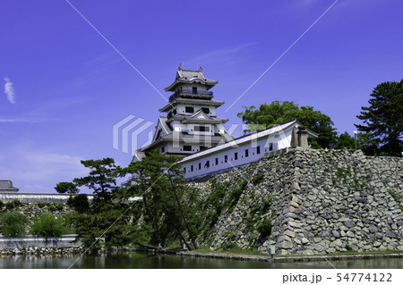今治城　石垣と天守閣　水城　愛媛県今治市 54774122