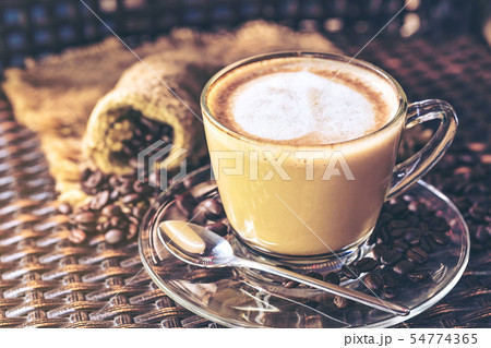 Coffee cup latte art and cappuccino with Coffee cup latte art and cappuccino with 54774365