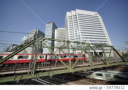 日本の東京都市景観　品川の超高層ビル群などを望む 54778312
