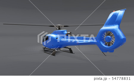 Blue helicopter isolated on the gray background. 3d illustration. 54778831