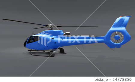 Blue helicopter isolated on the gray background. 3d illustration. 54778850