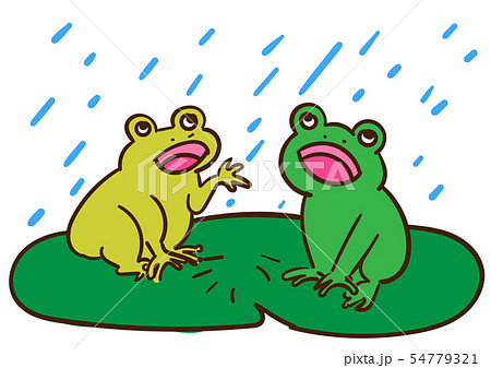 かえると雨のイラスト素材