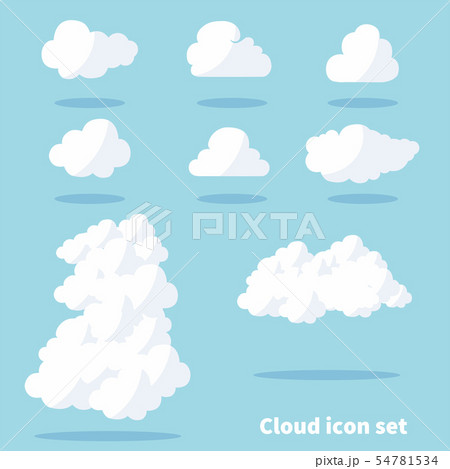 雲のイラストセット 雲のアイコンセット カットイラスト ベクターデータのイラスト素材