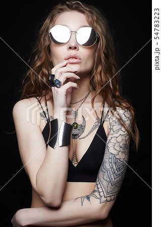 fashion portrait of Beautiful sexy woman with fashion portrait of Beautiful sexy woman with 54783223