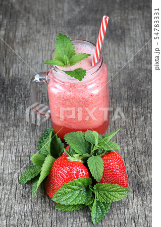 Strawberry smoothie with mint Strawberry smoothie with mint 54783331