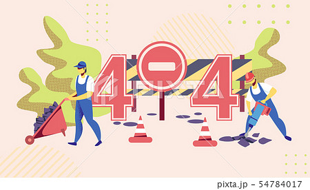 404 Error. Workers Destroying Asphalt, Road Repair 54784017