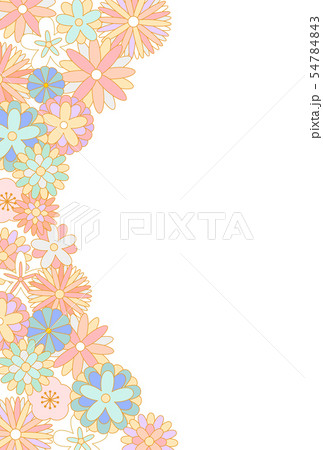 パステルカラーの和風花柄 54784843