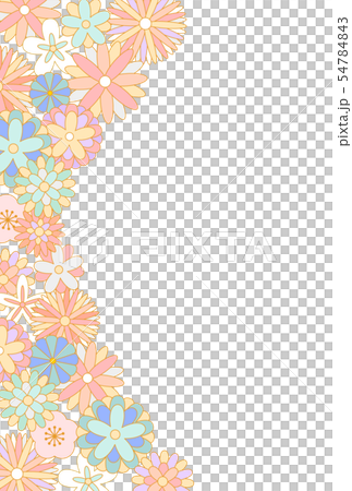 パステルカラーの和風花柄 54784843