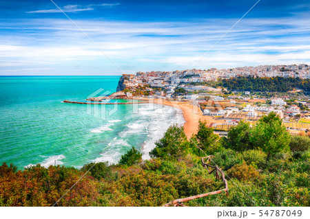 Picturesque Peschici with wide sandy beach in Picturesque Peschici with wide sandy beach in 54787049