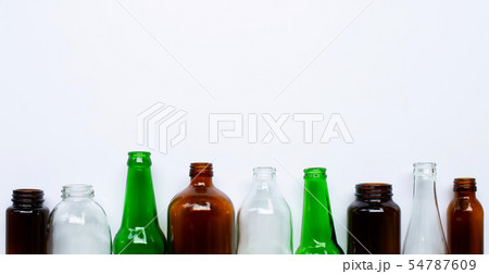 Glass bottles on white background. Glass bottles on white background. 54787609