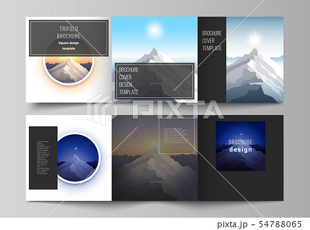 Minimal vector editable layout of square format covers design templates for trifold brochure, flyer 54788065