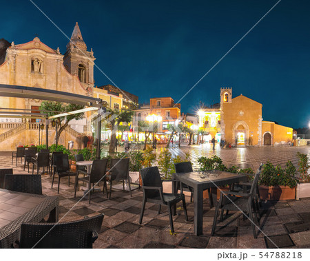 Belvedere of Taormina and San Giuseppe church on Belvedere of Taormina and San Giuseppe church on 54788218