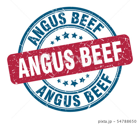 angus beef stamp. angus beef round grunge sign. 54788650