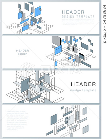 The minimalistic vector illustration of the editable layout of headers, banner design templates 54788684