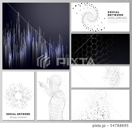 The minimalistic abstract vector illustration of the editable layouts of modern social network 54788695