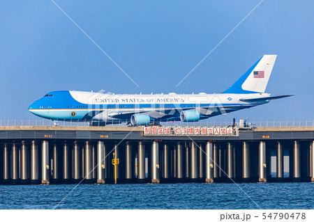 羽田空港の米大統領専用機 羽田空港の米大統領専用機 54790478