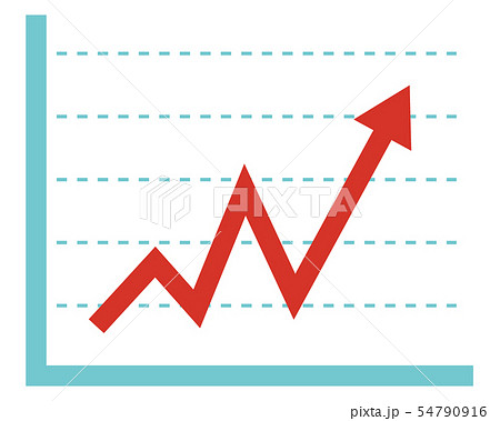 矢印 アイコン 矢 線 アップ グラフ 折れ線グラフのイラスト素材