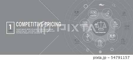 Competitive Pricing Icon Set with Growth, 54791157