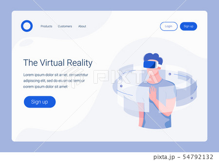 VR landing page template. 54792132