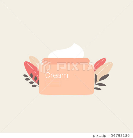 Face cream with plant leaves. 54792186