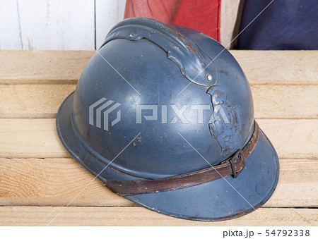 french helmet and old french flag 54792338