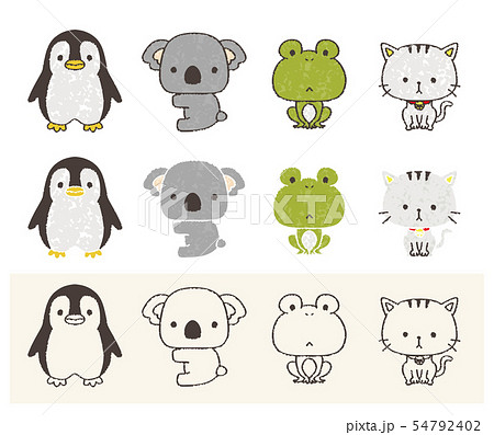 Penguin Koala Frog Cat Stock Illustration