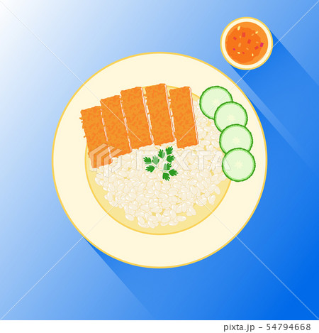 Fried chicken rice - Stock Illustration [54794668] - PIXTA