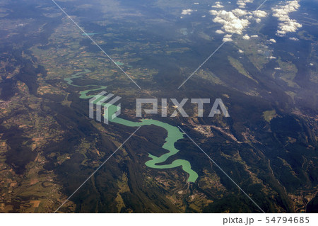 Vouglans lake aerial view panorama 54794685