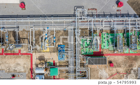 Aerial top view natural gas pipeline, gas 54795993