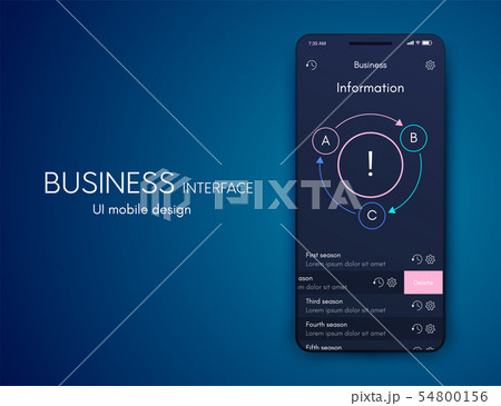 Vector graphics mobile infographics with three options. Template for creating mobile applications 54800156
